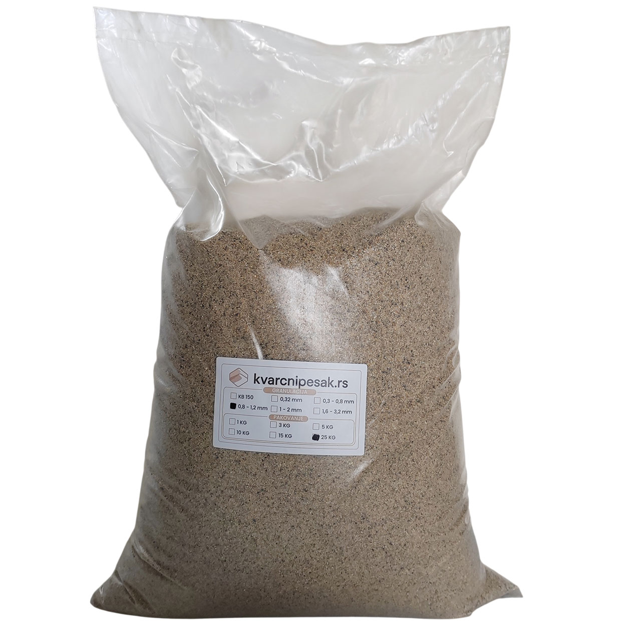 Kvarcni pesak za behaton (0.8-1.2 mm) - pakovanje od 25kg