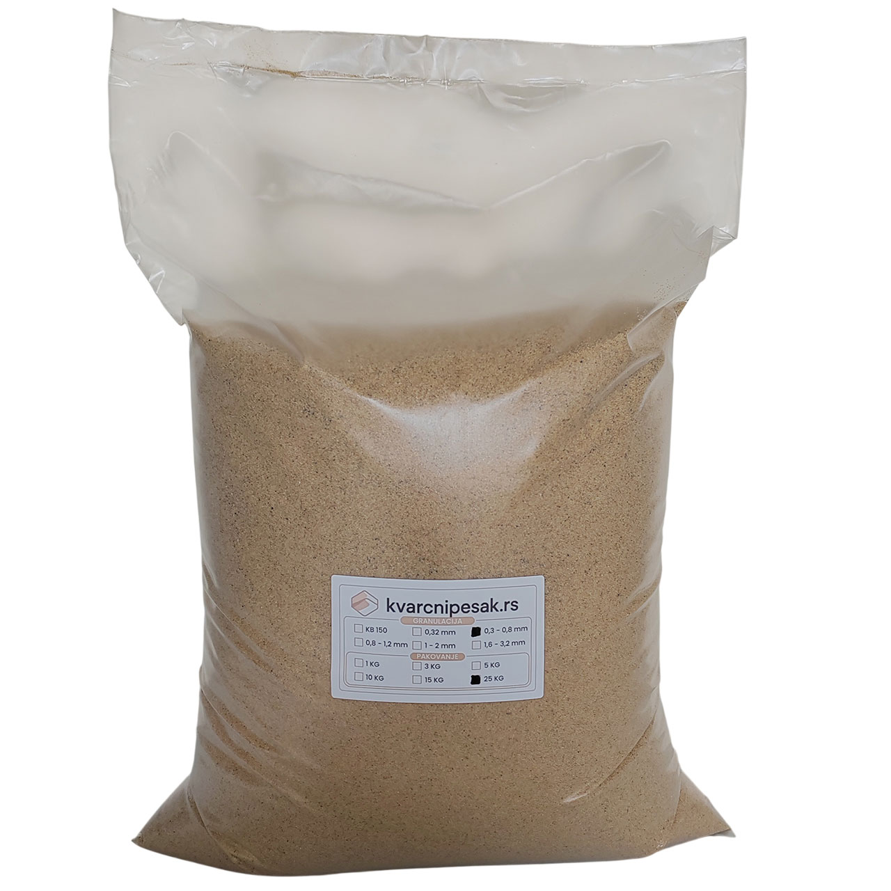 Kvarcni pesak pakovanje od 25 kg